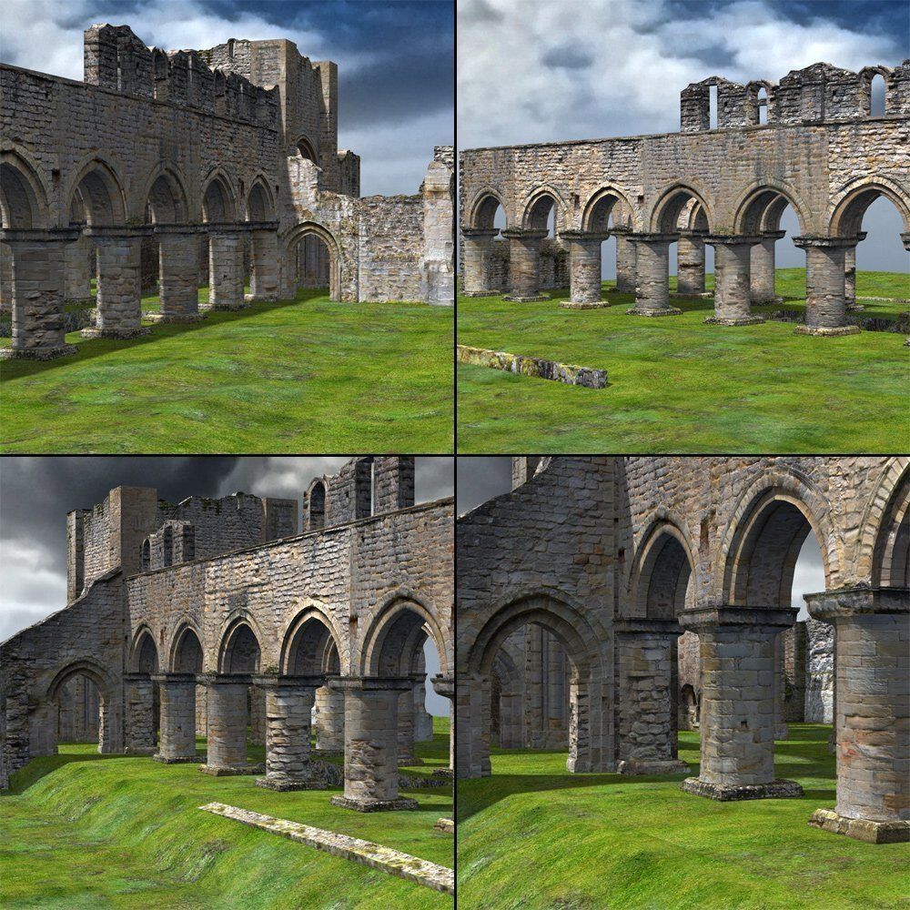 Abbey In Ruins Monastery 3D model_4