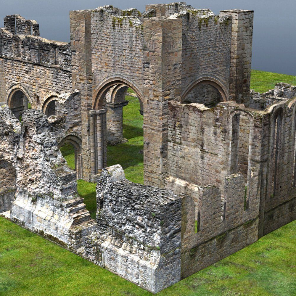 Abbey In Ruins Monastery 3D model_3