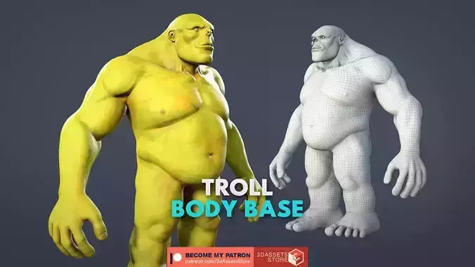 Character - Troll Body Base Low-poly 3D model
