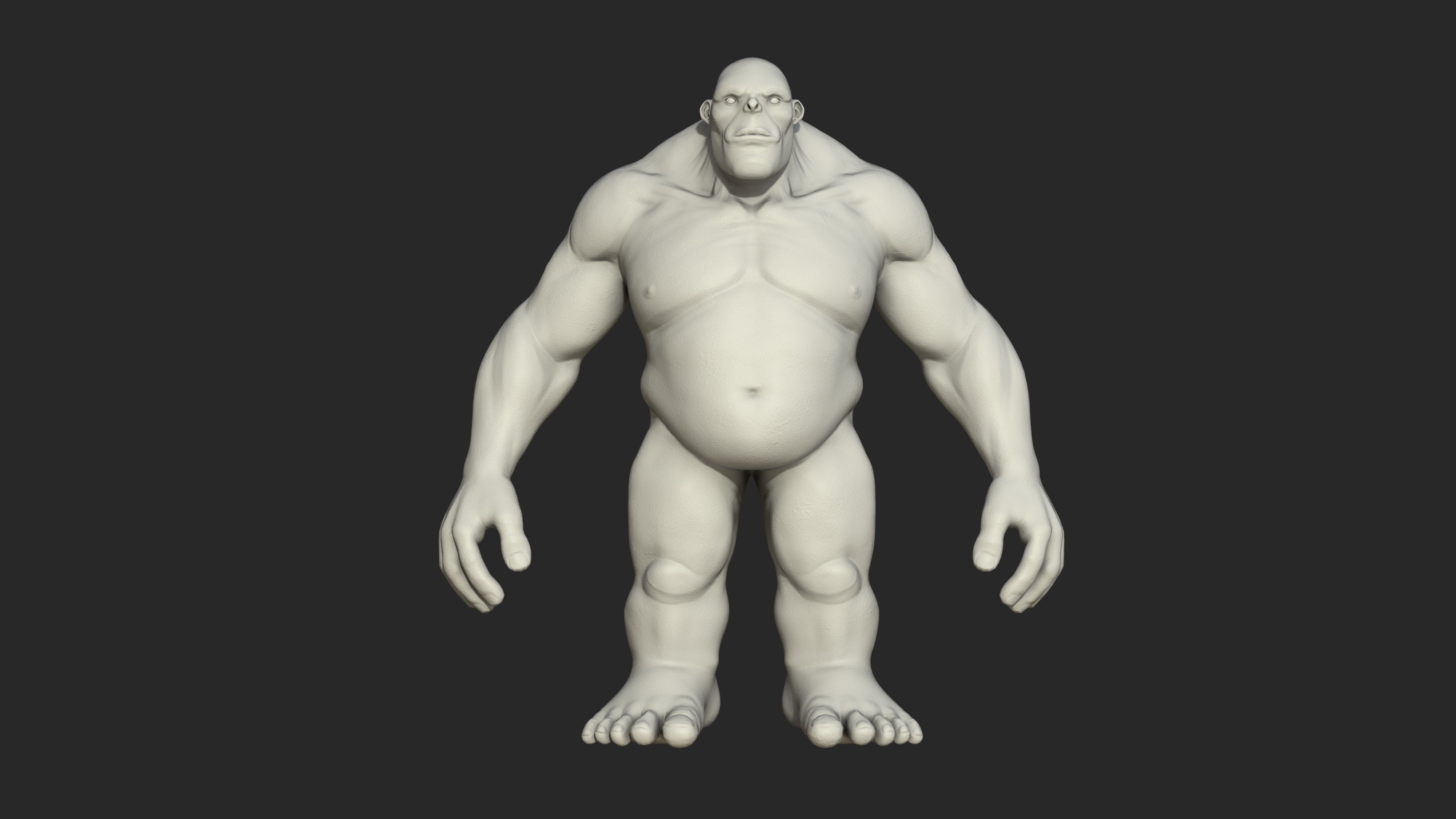 Character - Troll Body Base Low-poly 3D model_11