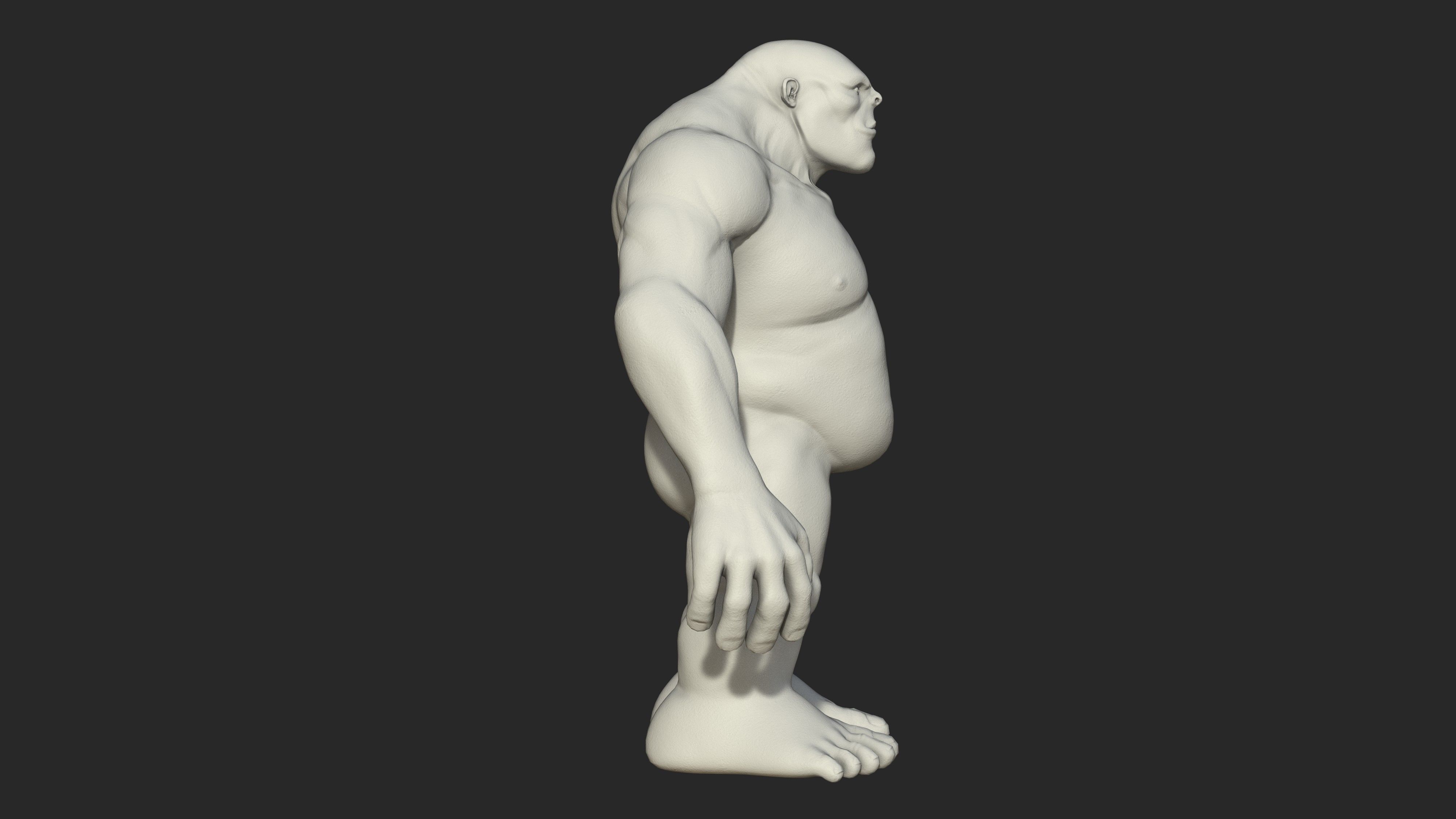 Character - Troll Body Base Low-poly 3D model_17