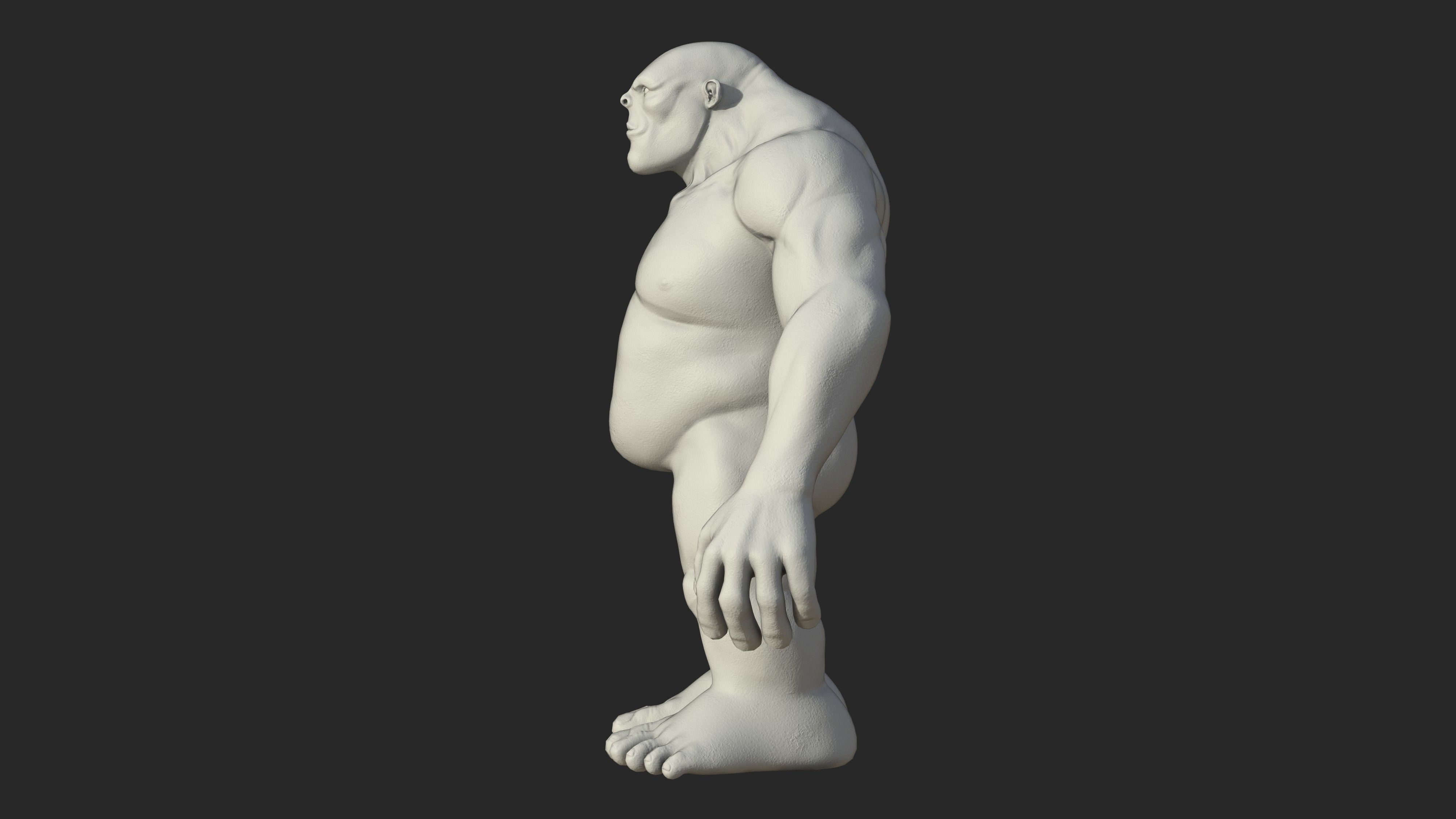 Character - Troll Body Base Low-poly 3D model_13