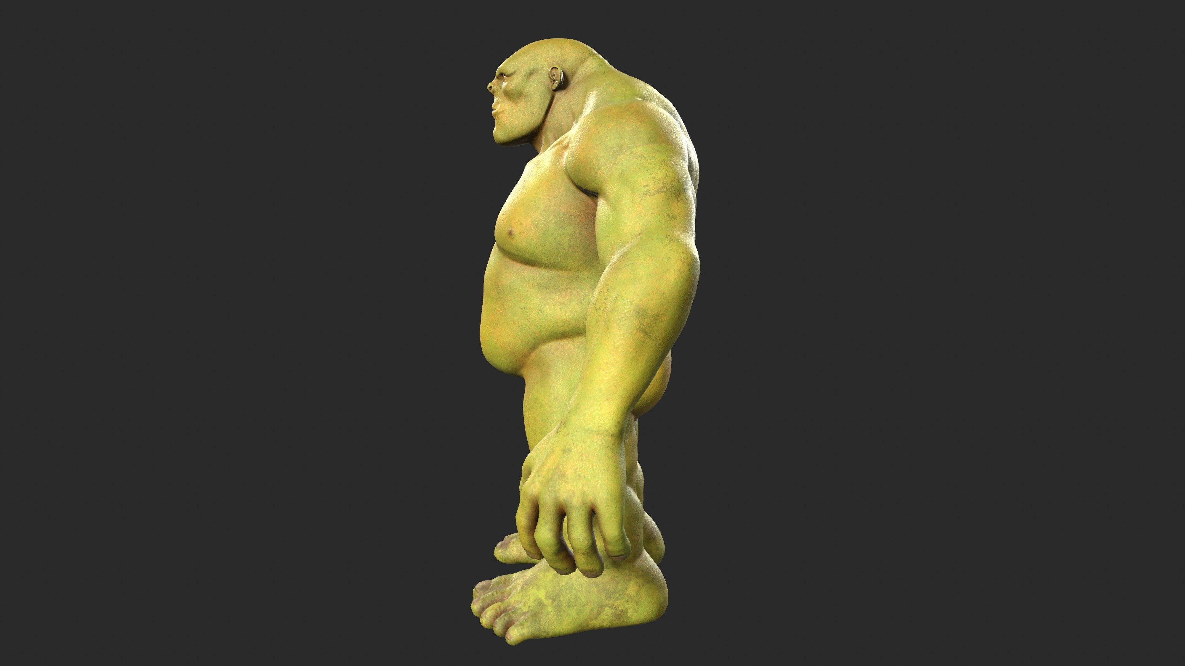 Character - Troll Body Base Low-poly 3D model_9