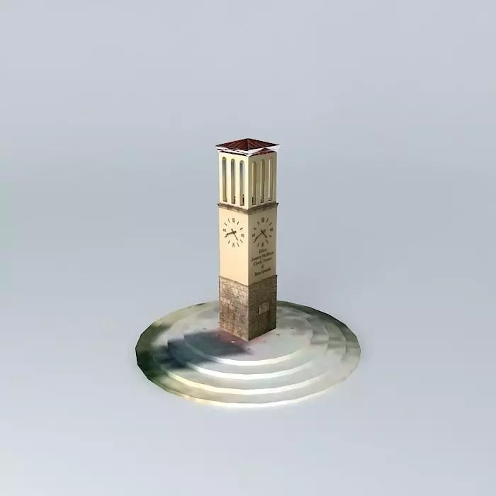 Eliza James McBean Clock Tower  Frederiksted Virgin Islands 3D model_0