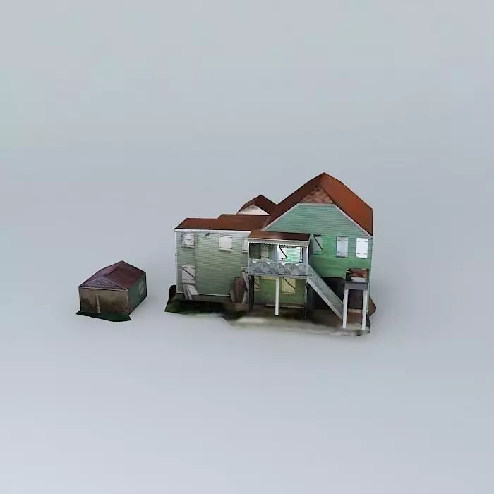 A Typical Residential and Business Building in Christiansted 3D model_0