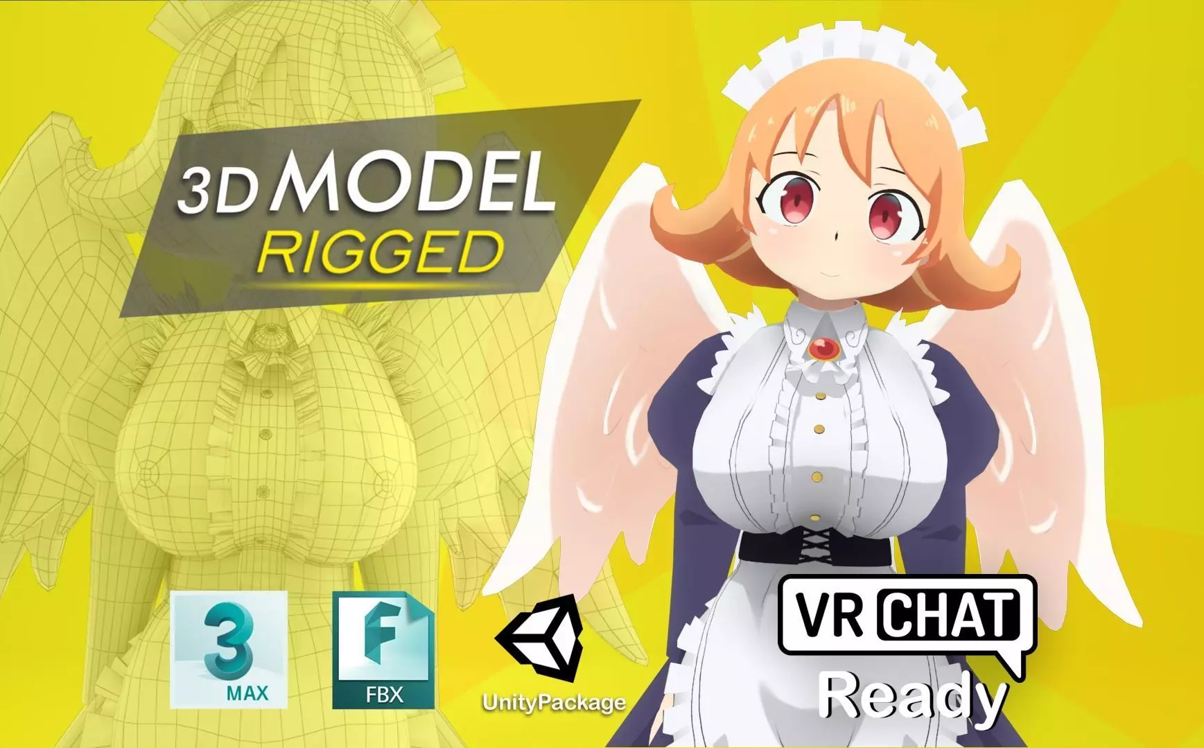 Ishuzoku Reviewers Maid 3D model_0