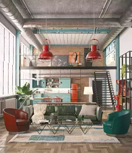 Industrial loft 3D model