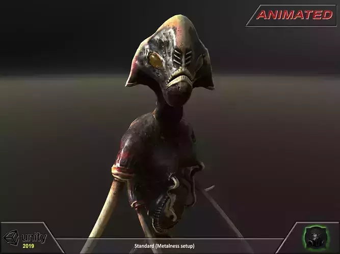 Fantasy character 03--Medusa-Embrio Low-poly 3D model
