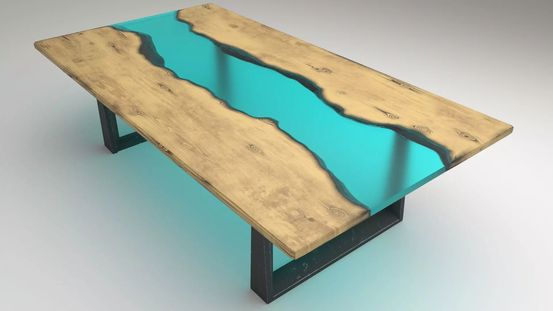 Resin wood table 3D model_0