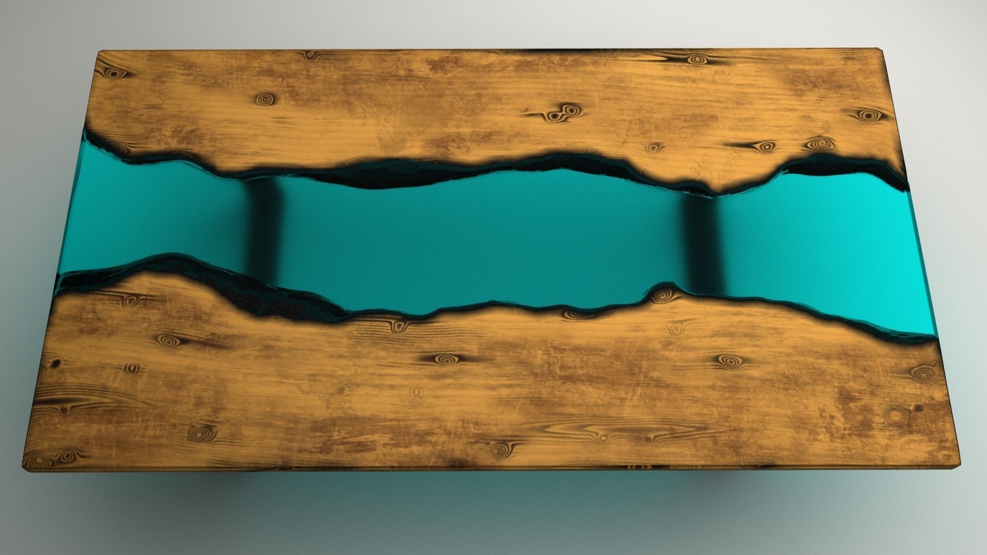 Resin wood table 3D model_4