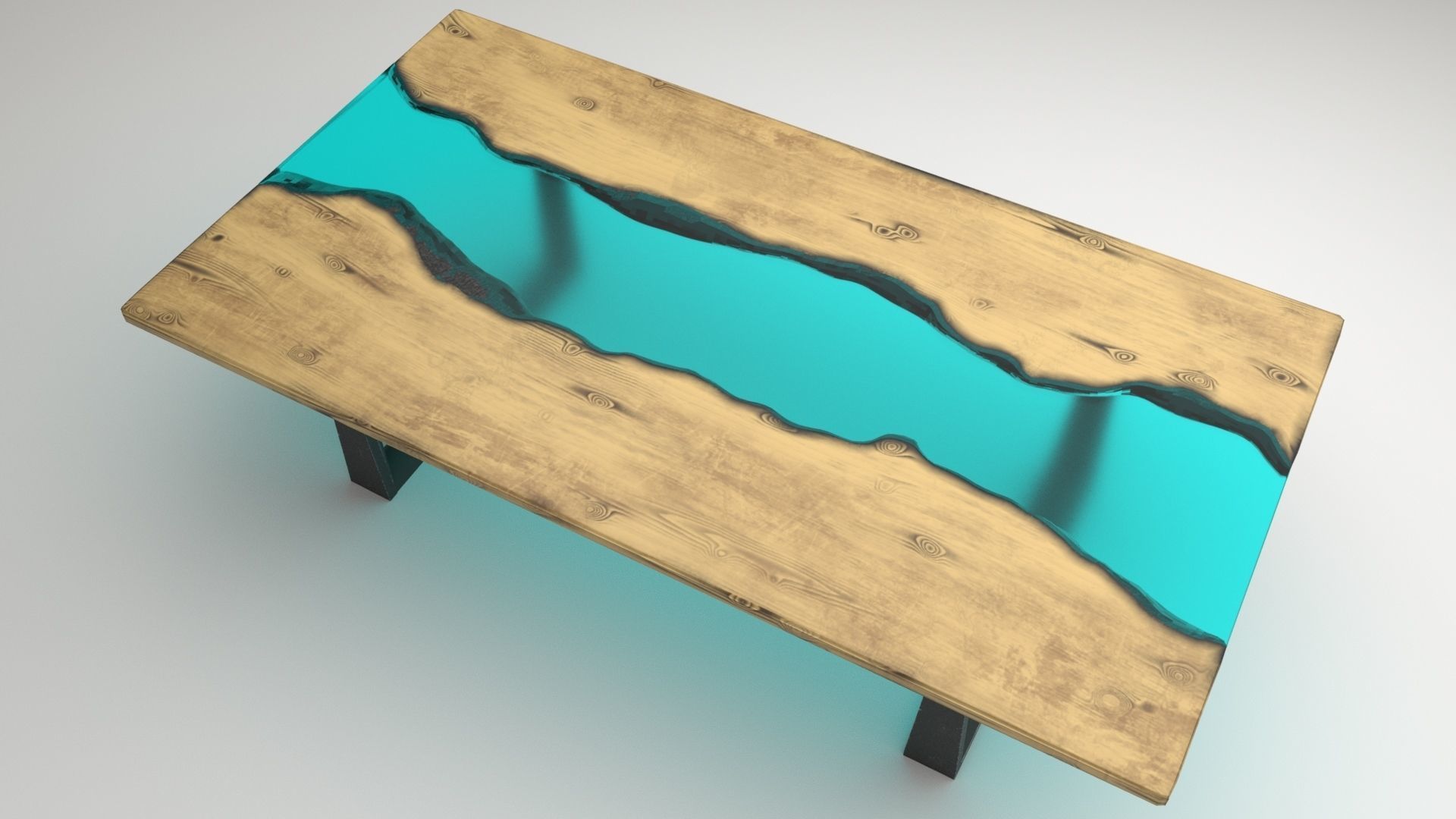 Resin wood table 3D model_8