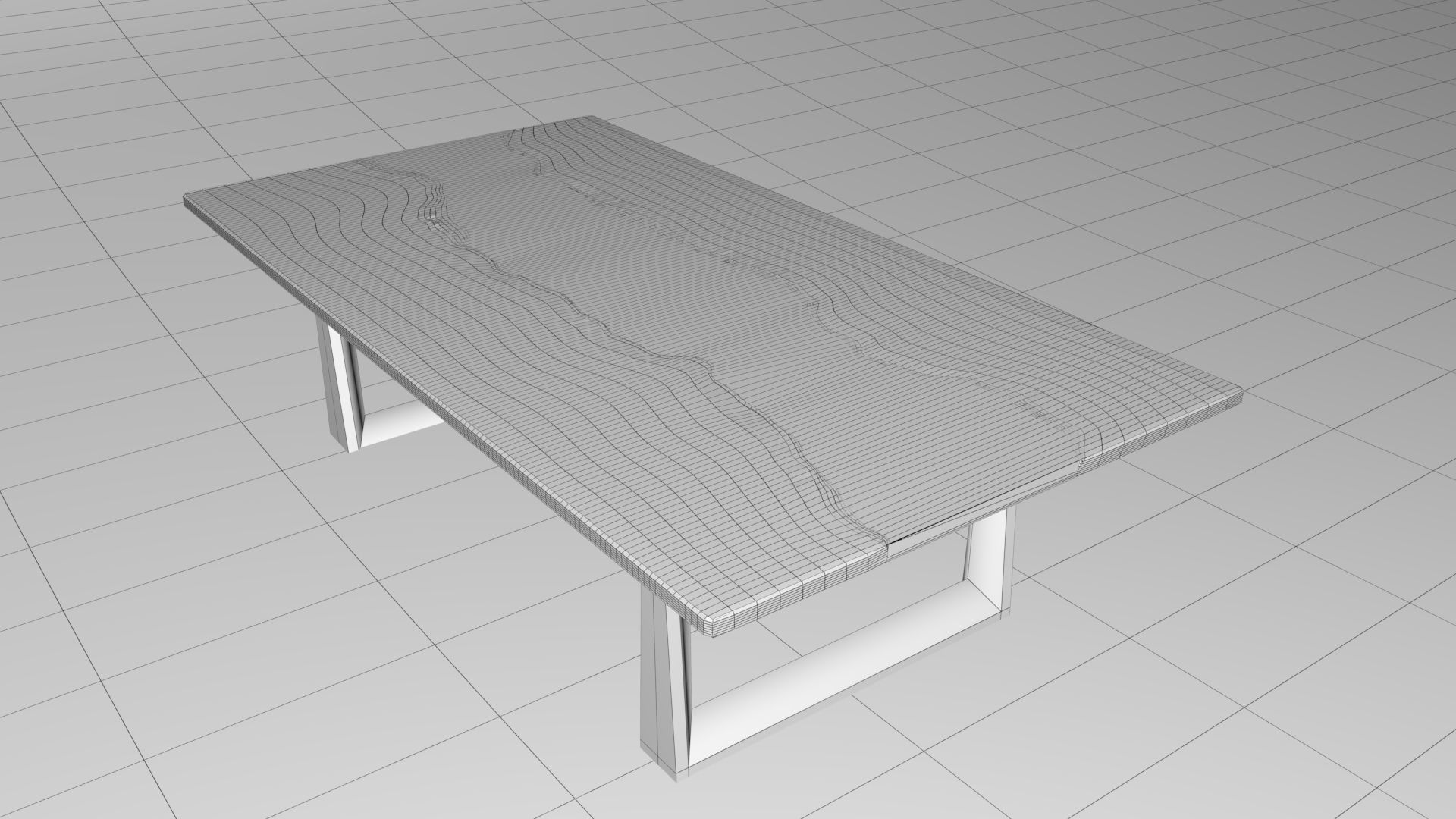 Resin wood table 3D model_1