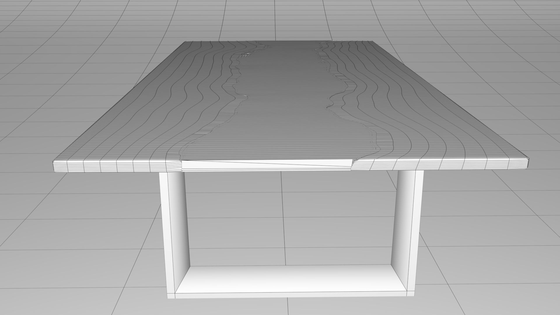 Resin wood table 3D model_3