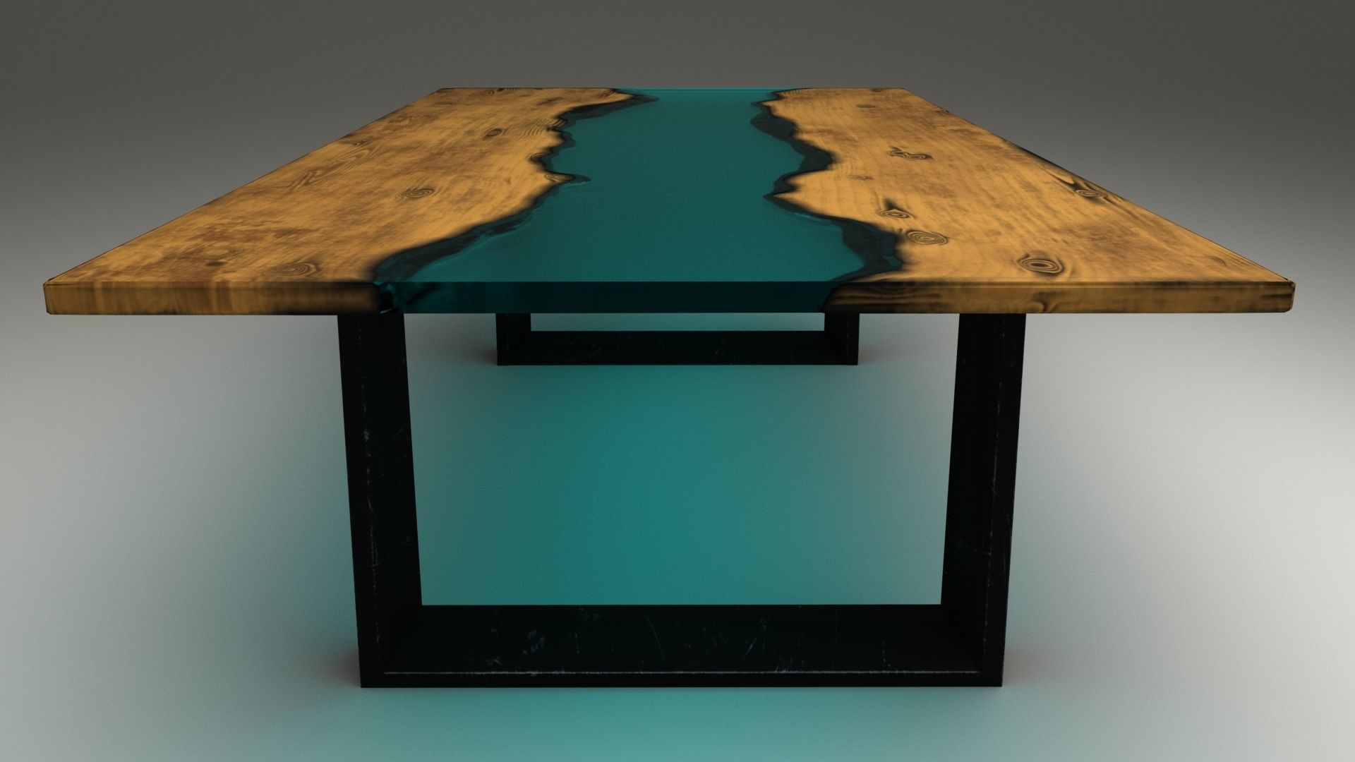 Resin wood table 3D model_2