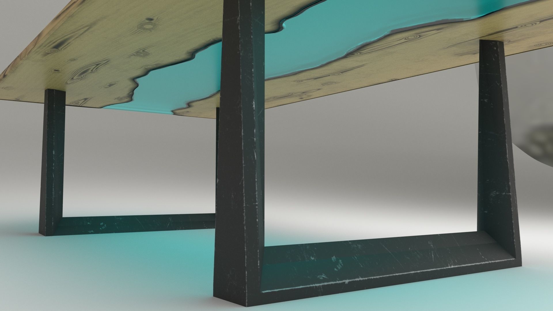 Resin wood table 3D model_7