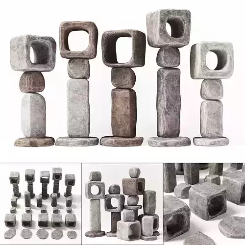 Stone cube ligt decorative n1