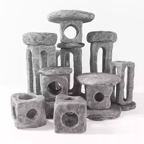 Stone light cube decorative n2