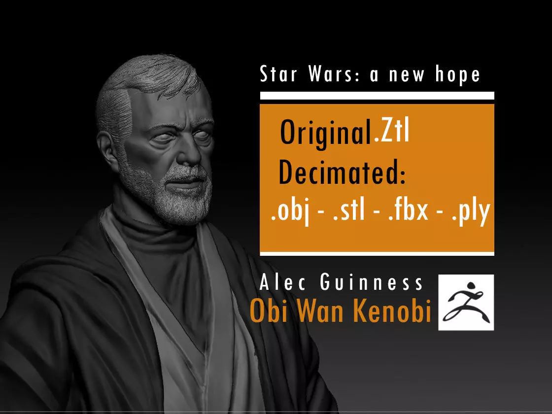 Alec Guinness - Obi Wan Kenobi - Star Wars 3D print model_0