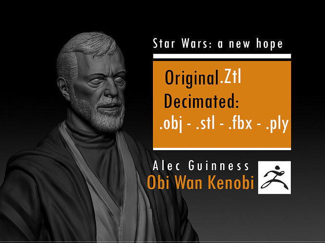Alec Guinness - Obi Wan Kenobi - Star Wars 3D print model