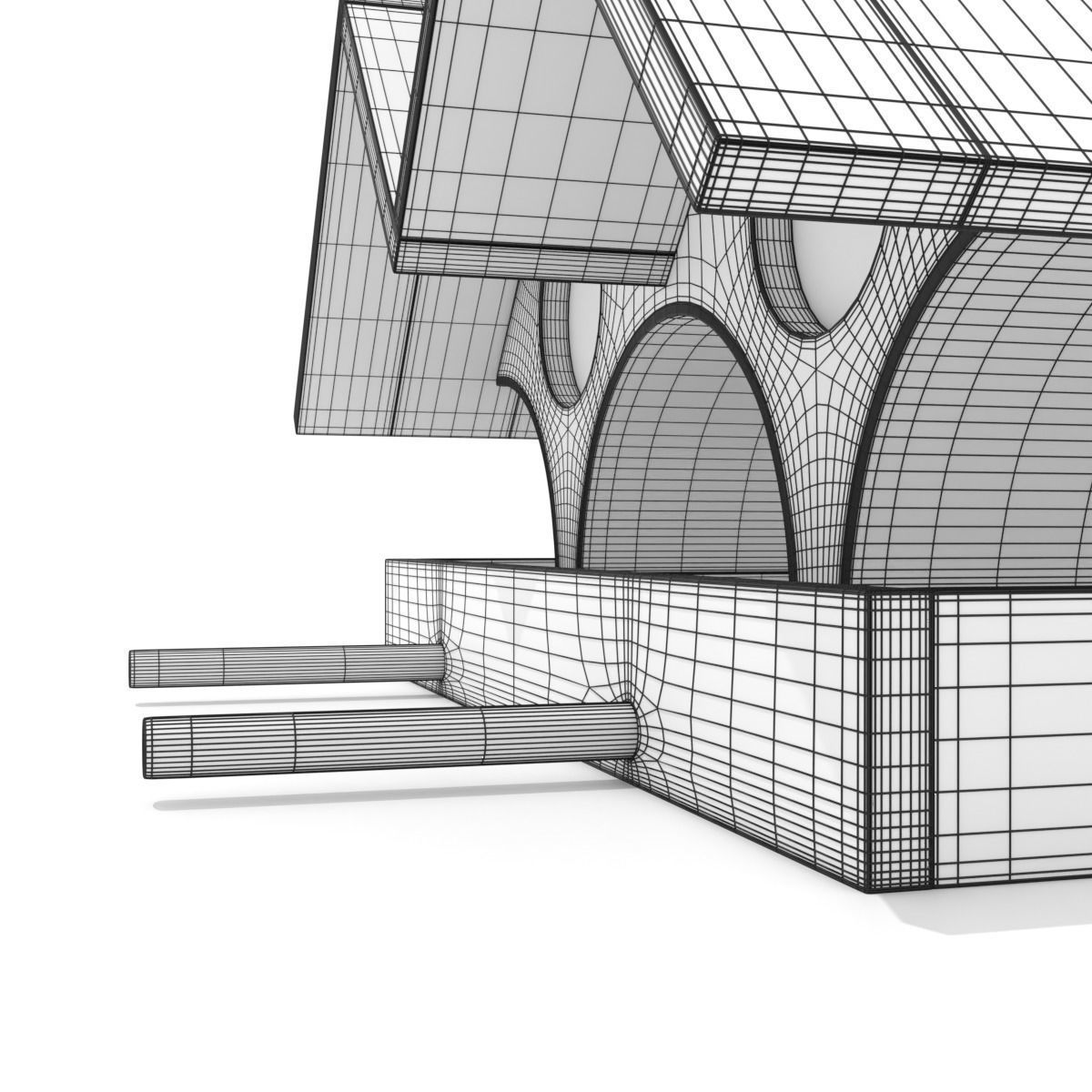 Wooden Bird Feeder - Triple A 3D model_10