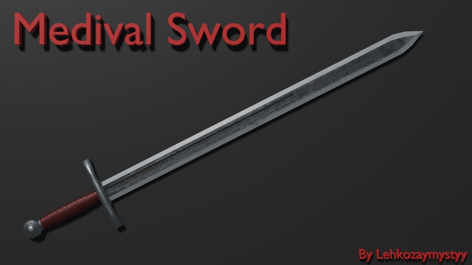 Sword Low-poly 3D model_2