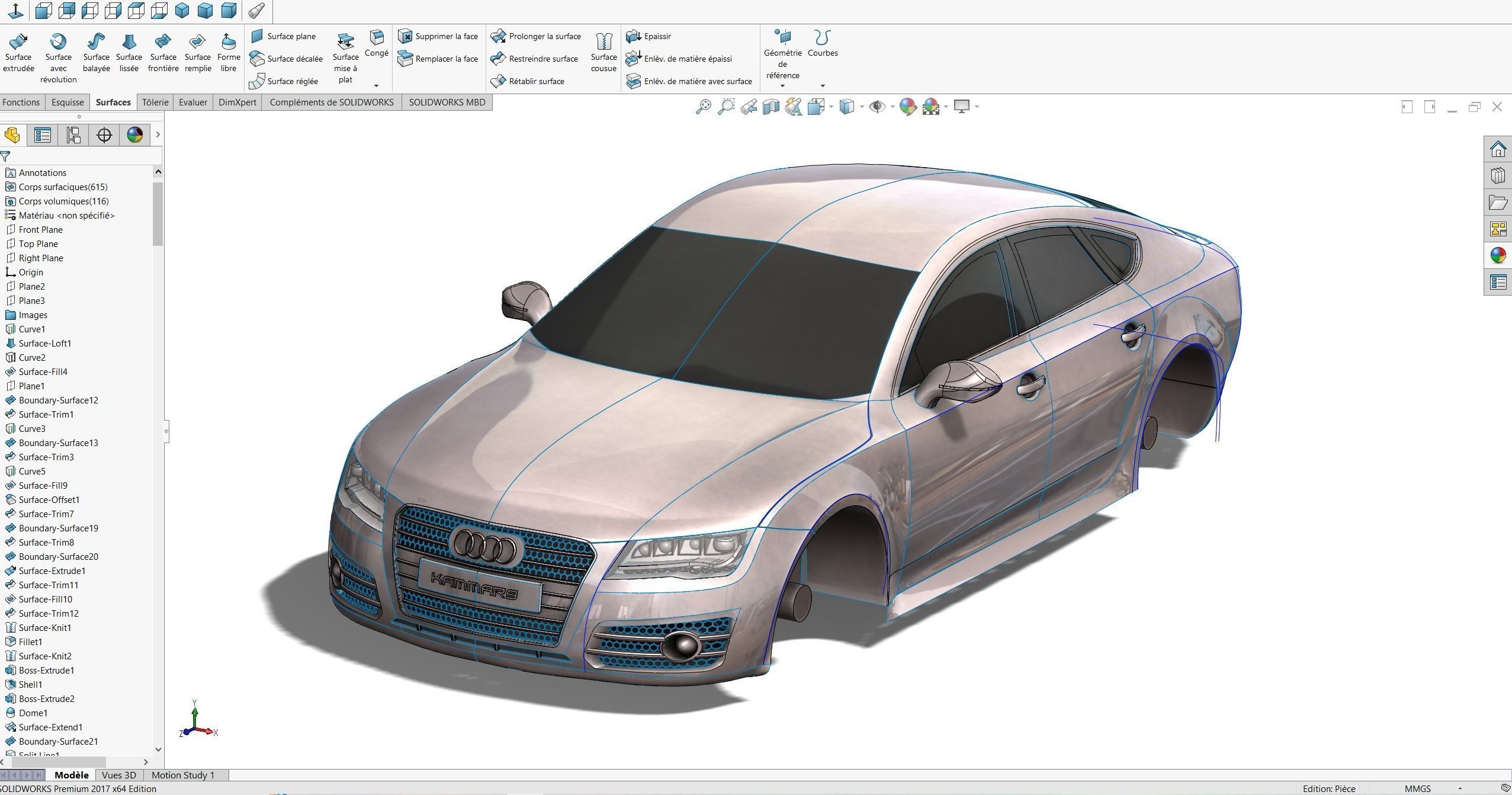 Audi Rs7 3D Model Native files Solidworks 3D model_28