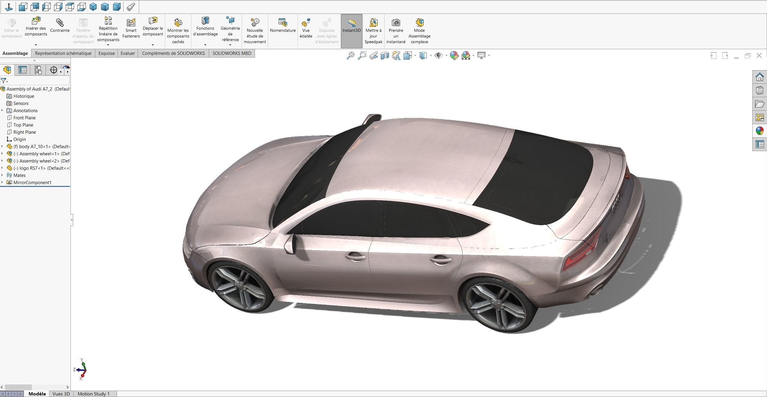 Audi Rs7 3D Model Native files Solidworks 3D model_6