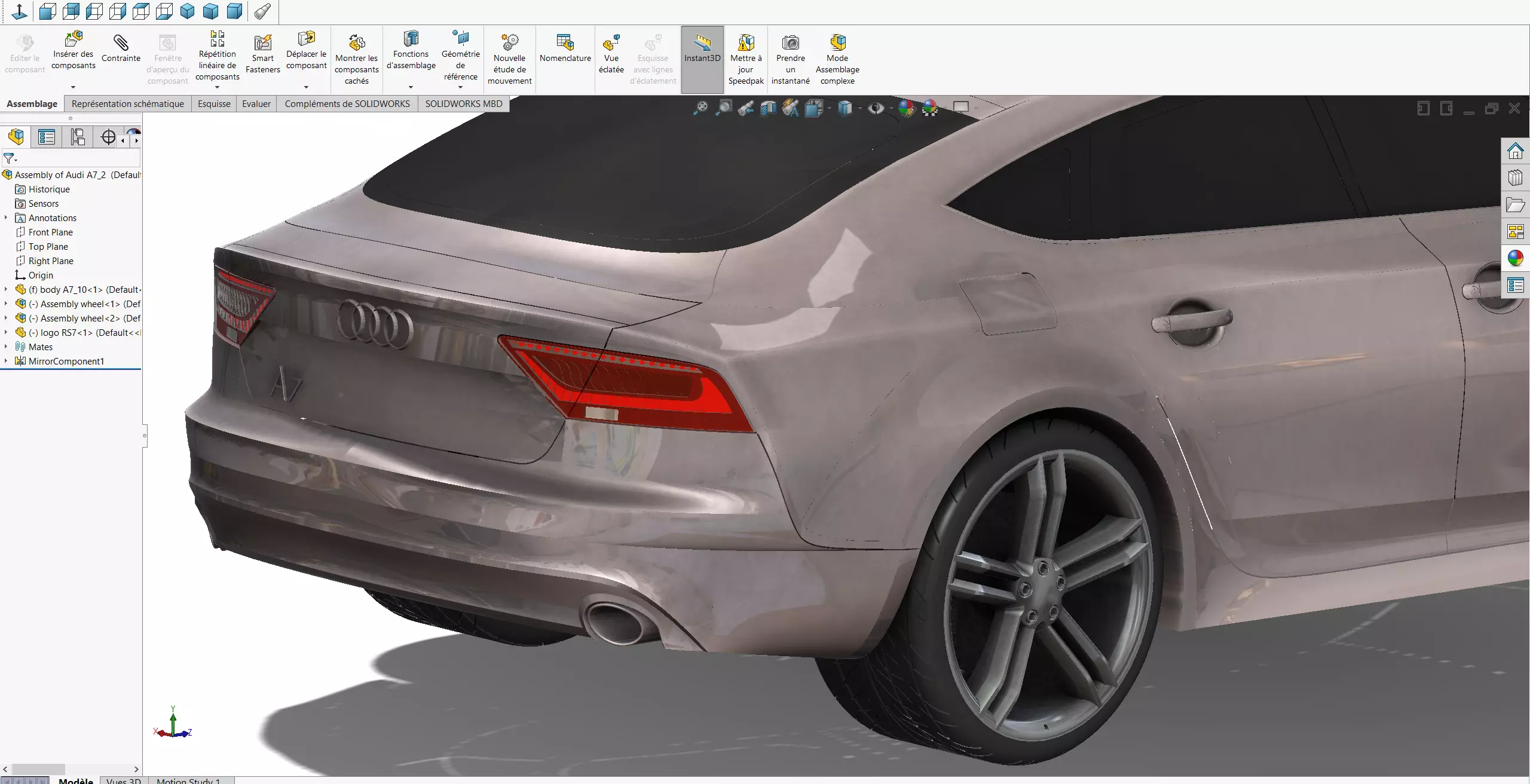 Audi Rs7 3D Model Native files Solidworks 3D model_0