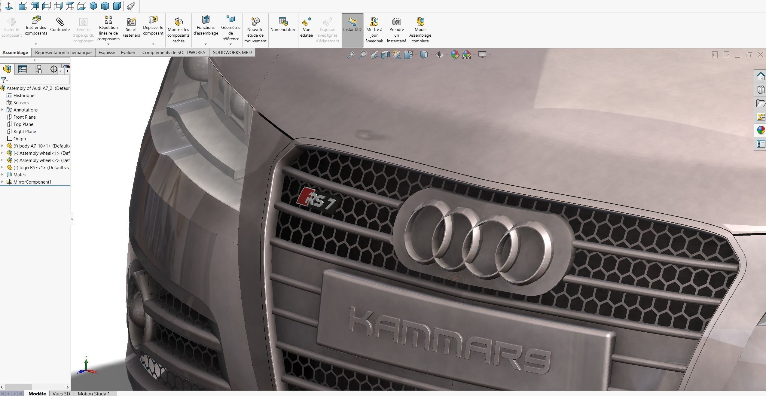 Audi Rs7 3D Model Native files Solidworks 3D model_26