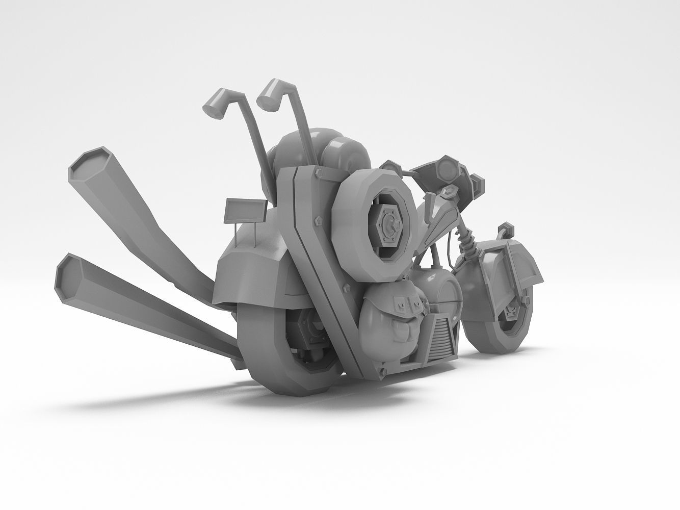 Mechano Hog STL 3D print model_3