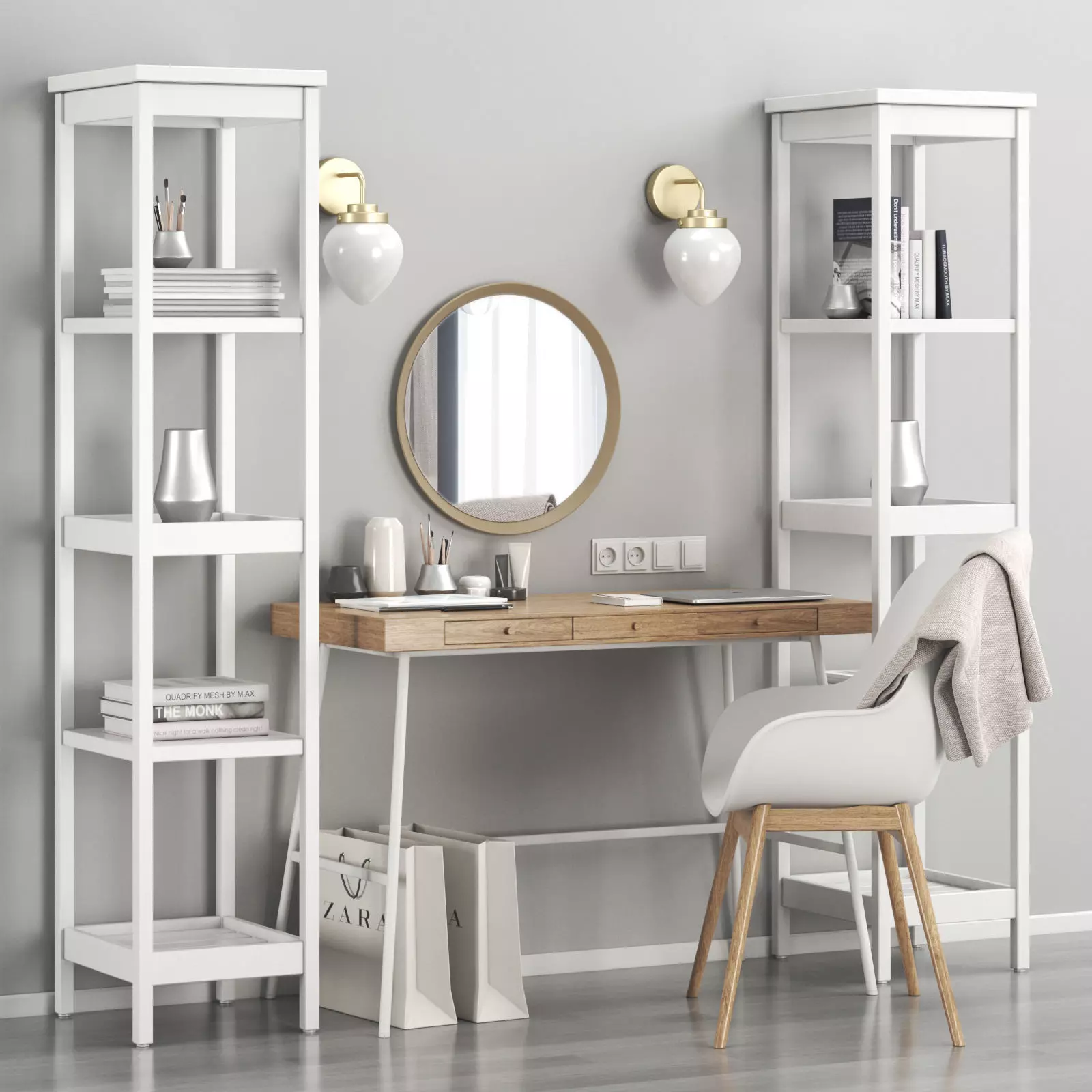 Womens dressing table and workplace 3D model_0