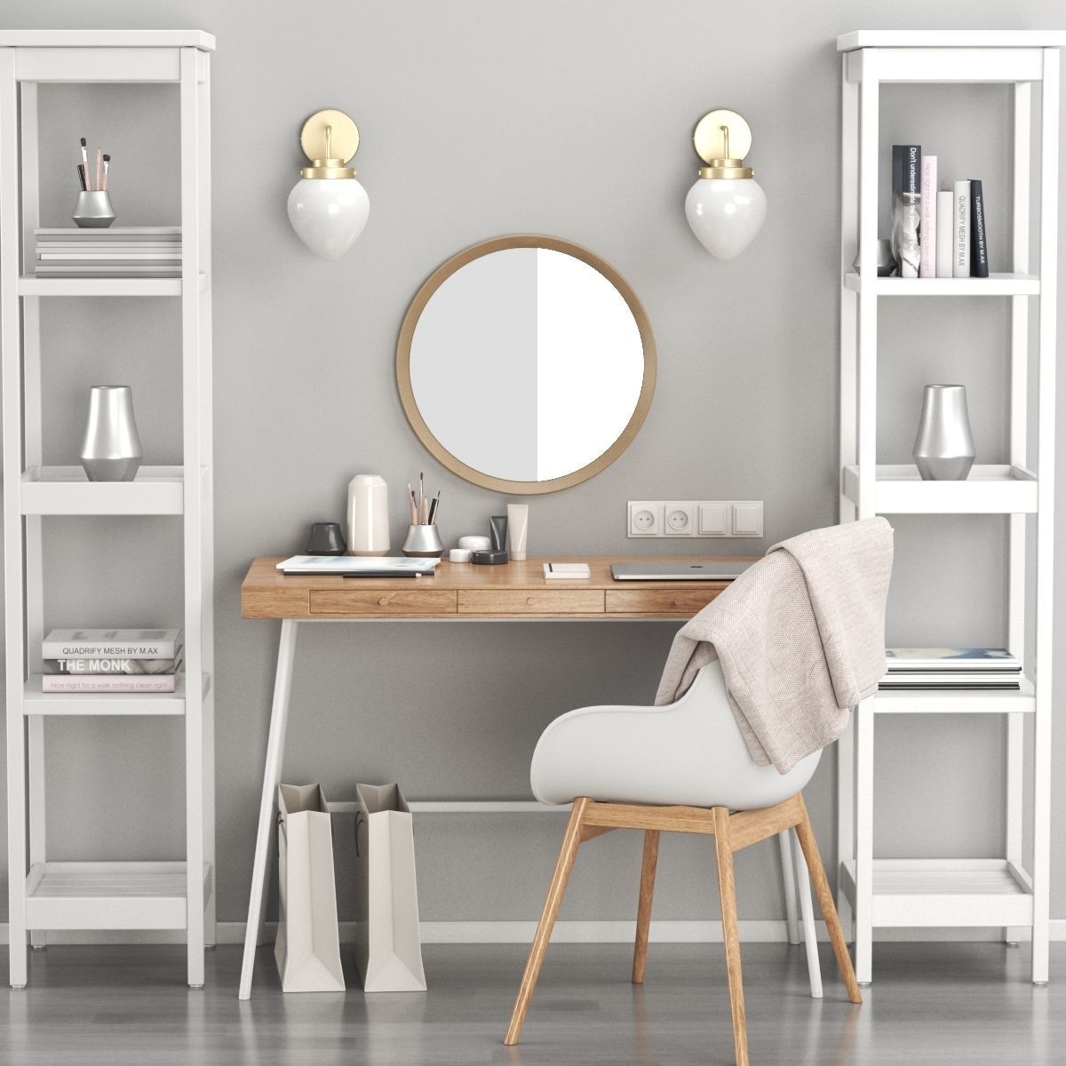 Womens dressing table and workplace 3D model_3