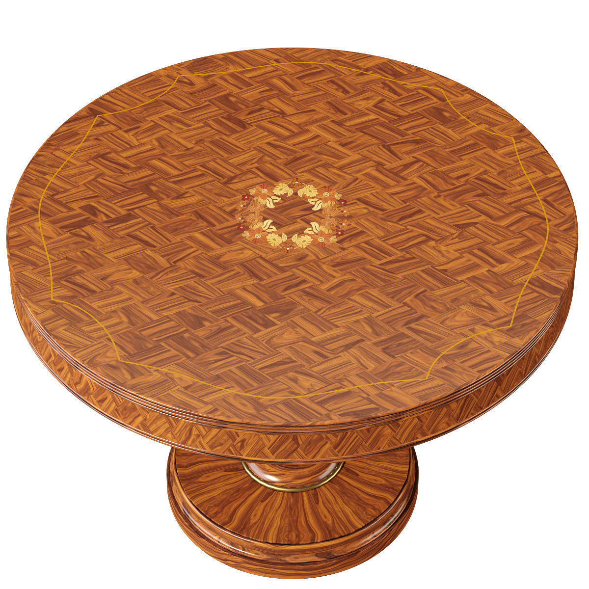 PARQUETRY AND FLORAL MARQUETRY CENTER TABLE 3D model_2