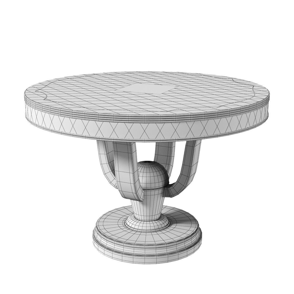 PARQUETRY AND FLORAL MARQUETRY CENTER TABLE 3D model_3