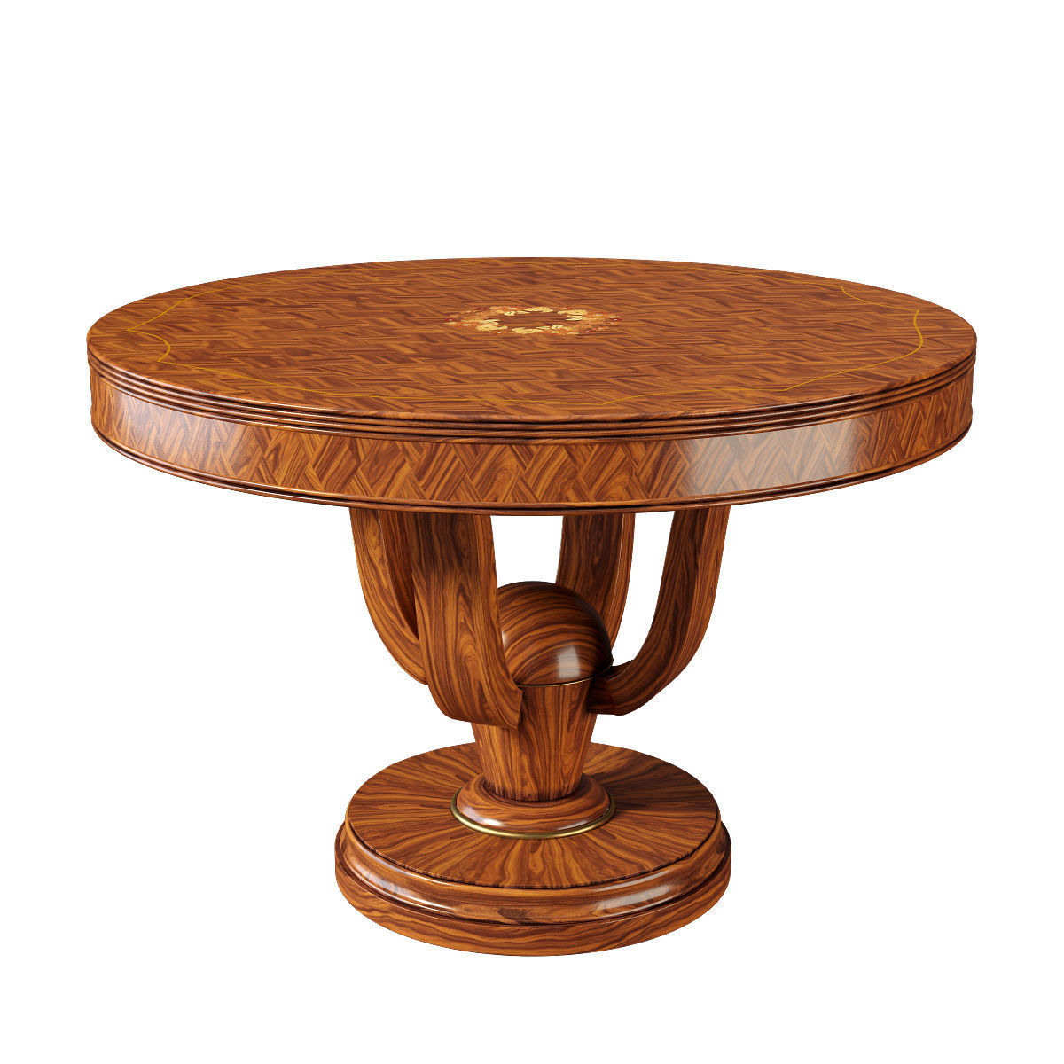PARQUETRY AND FLORAL MARQUETRY CENTER TABLE 3D model_0