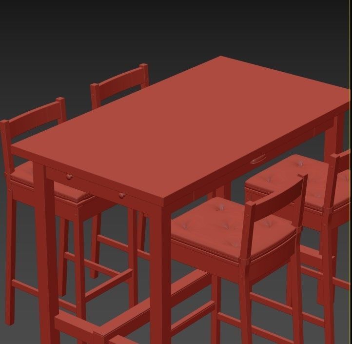 NORDVIKEN bar table and bar stool 3D model_3