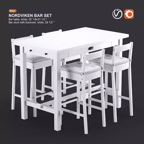 NORDVIKEN bar table and bar stool