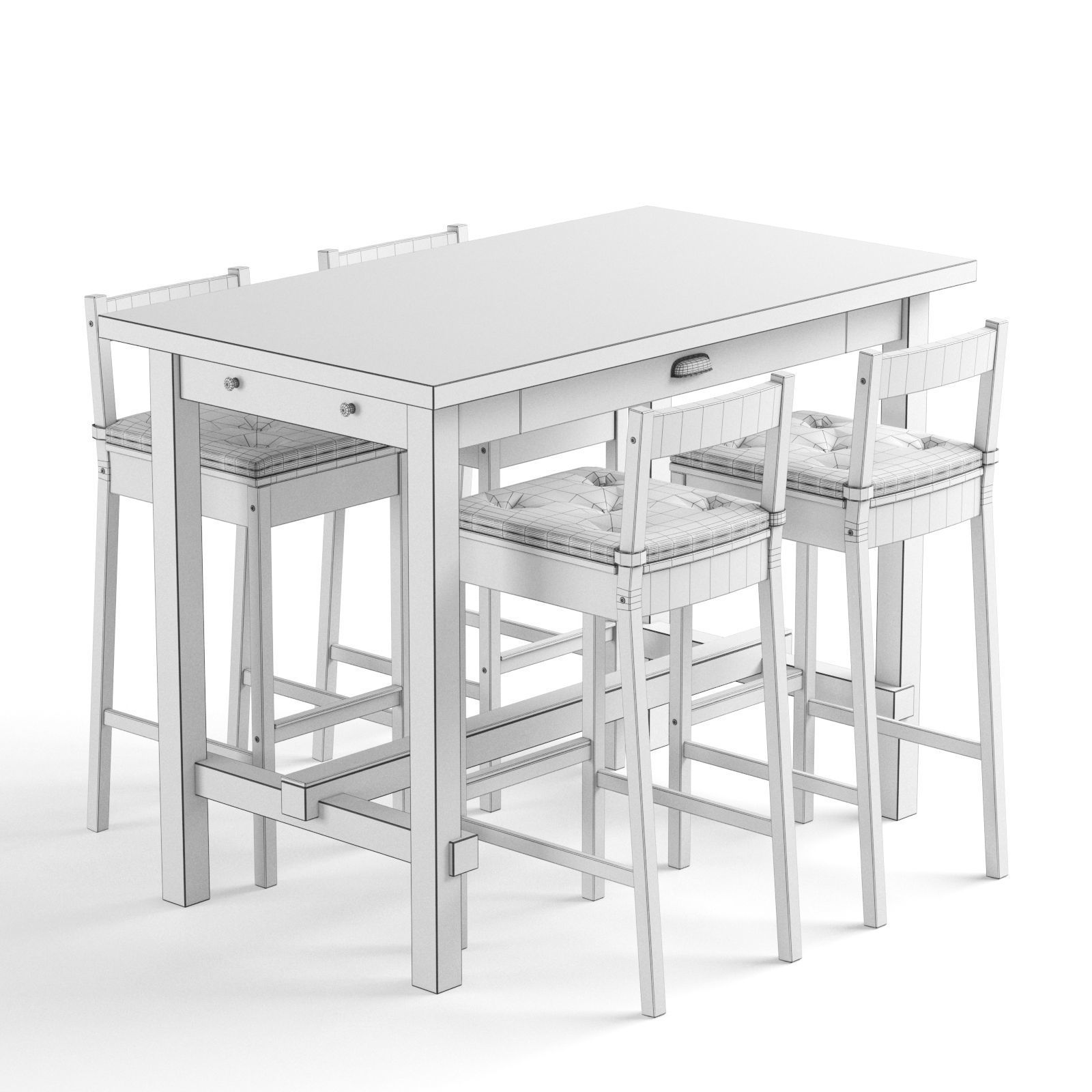 NORDVIKEN bar table and bar stool 3D model_1
