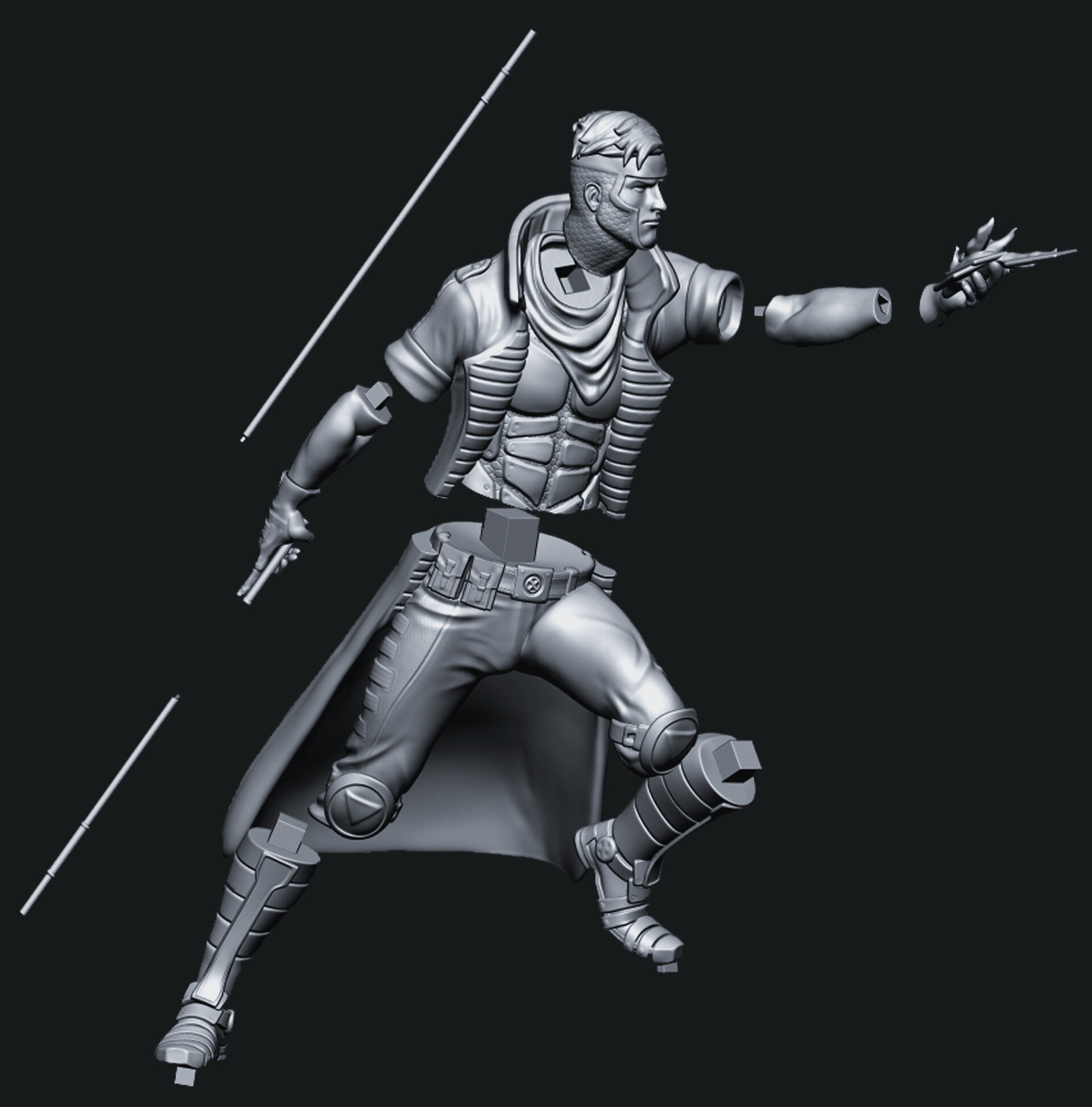Gambit from X-men 3D print model 3D print model_6