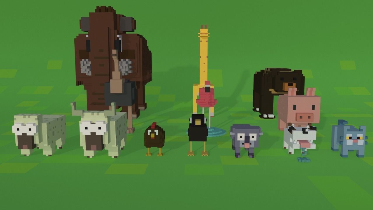 Voxel Animals Pack Low-poly 3D model_4
