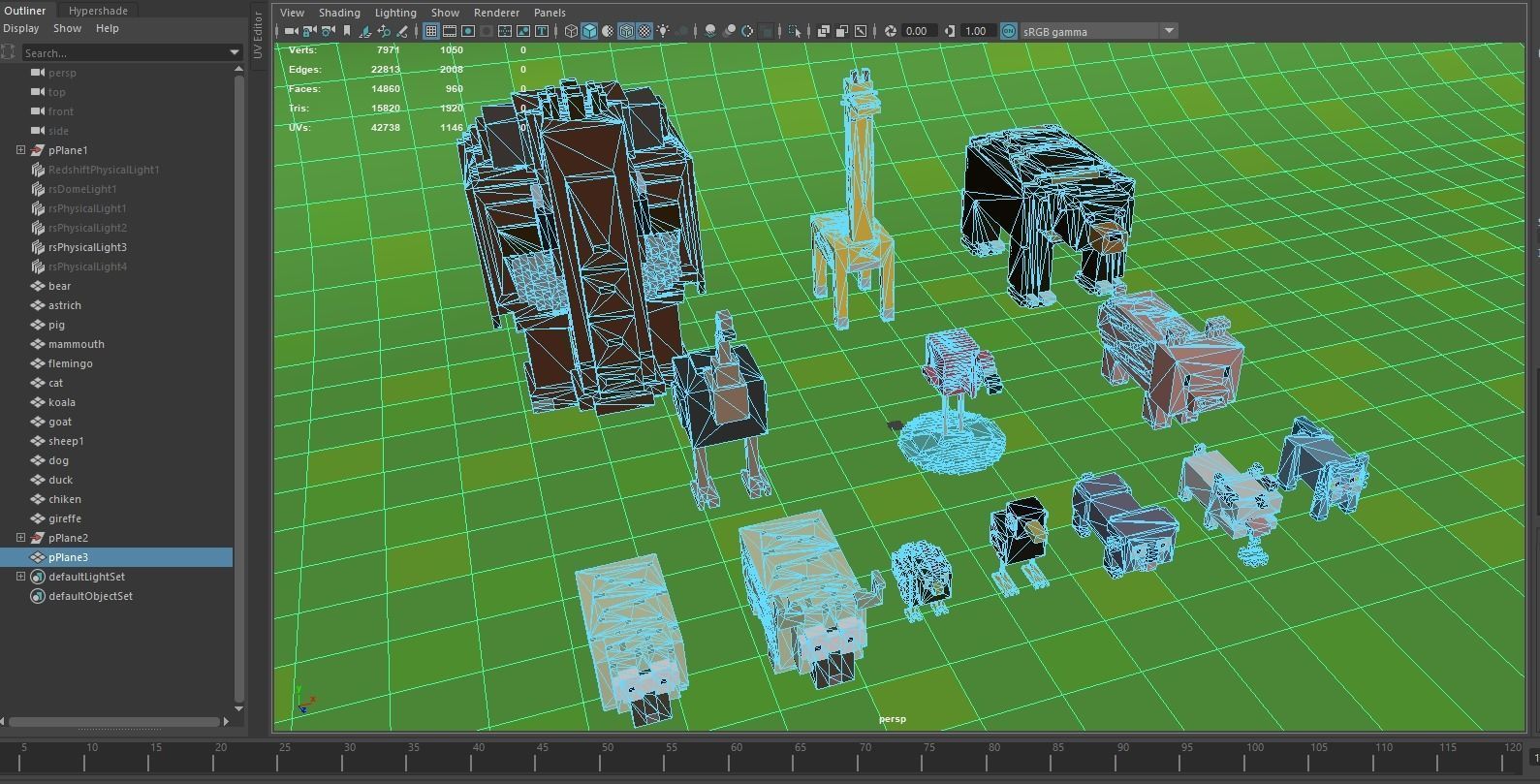 Voxel Animals Pack Low-poly 3D model_5