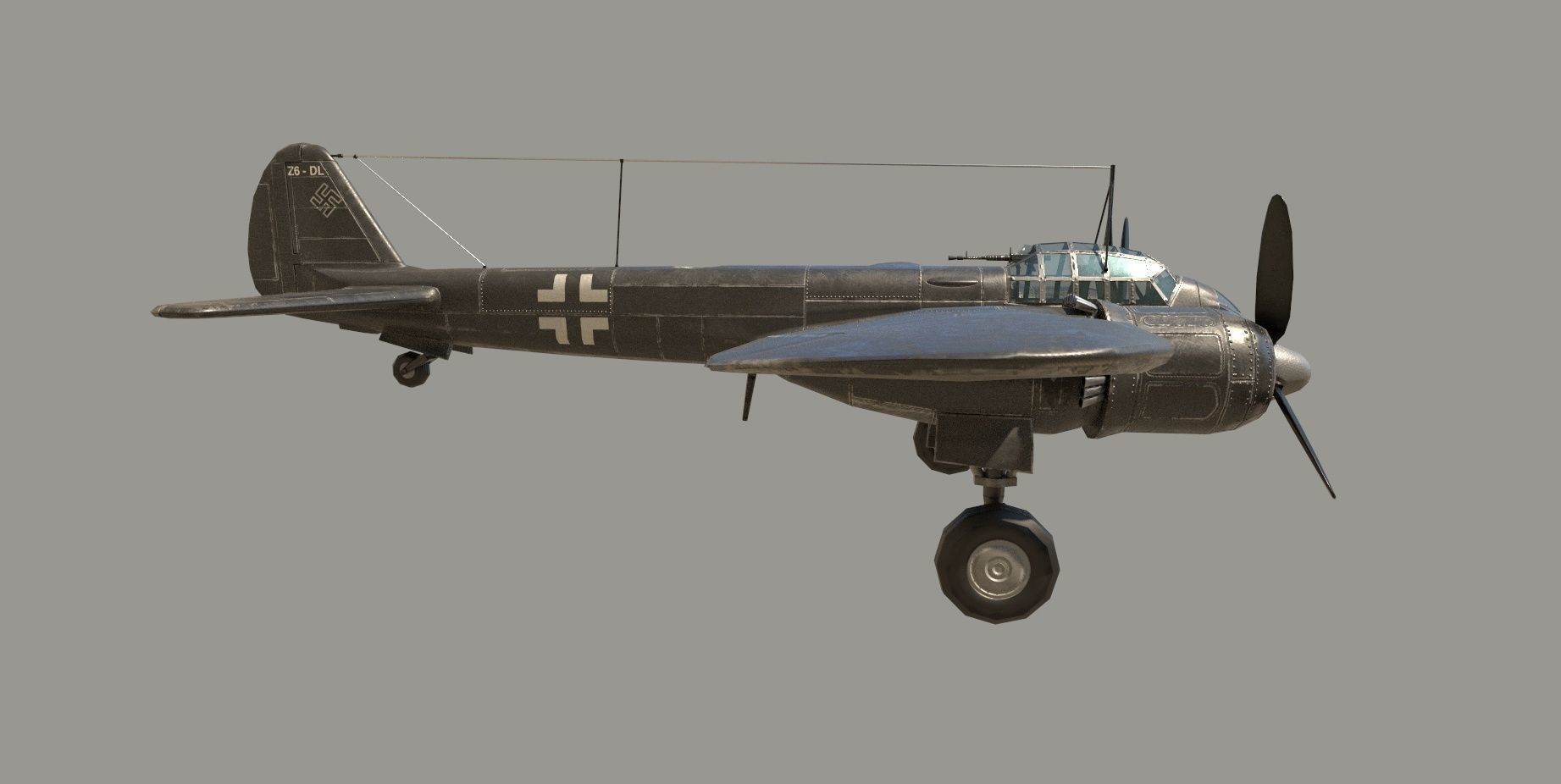 Ju 88 S PBR Low-poly 3D model_7
