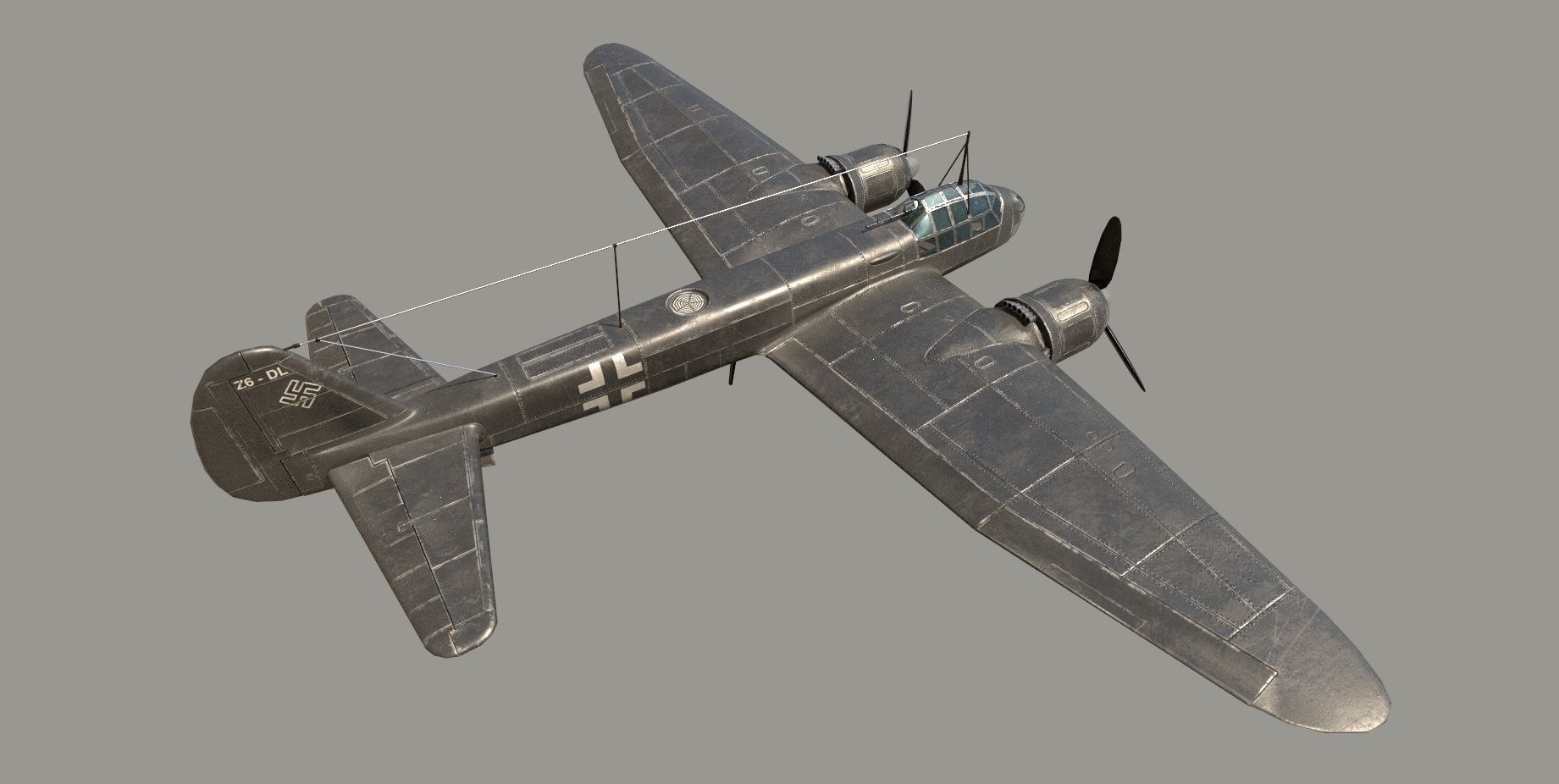 Ju 88 S PBR Low-poly 3D model_4