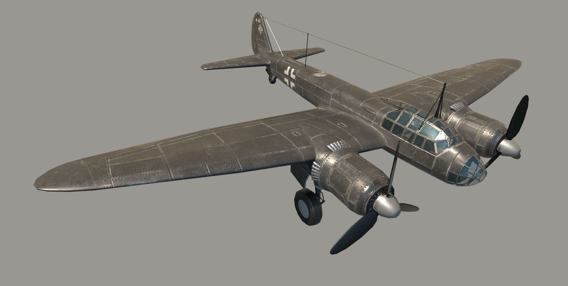 Ju 88 S PBR Low-poly 3D model_2