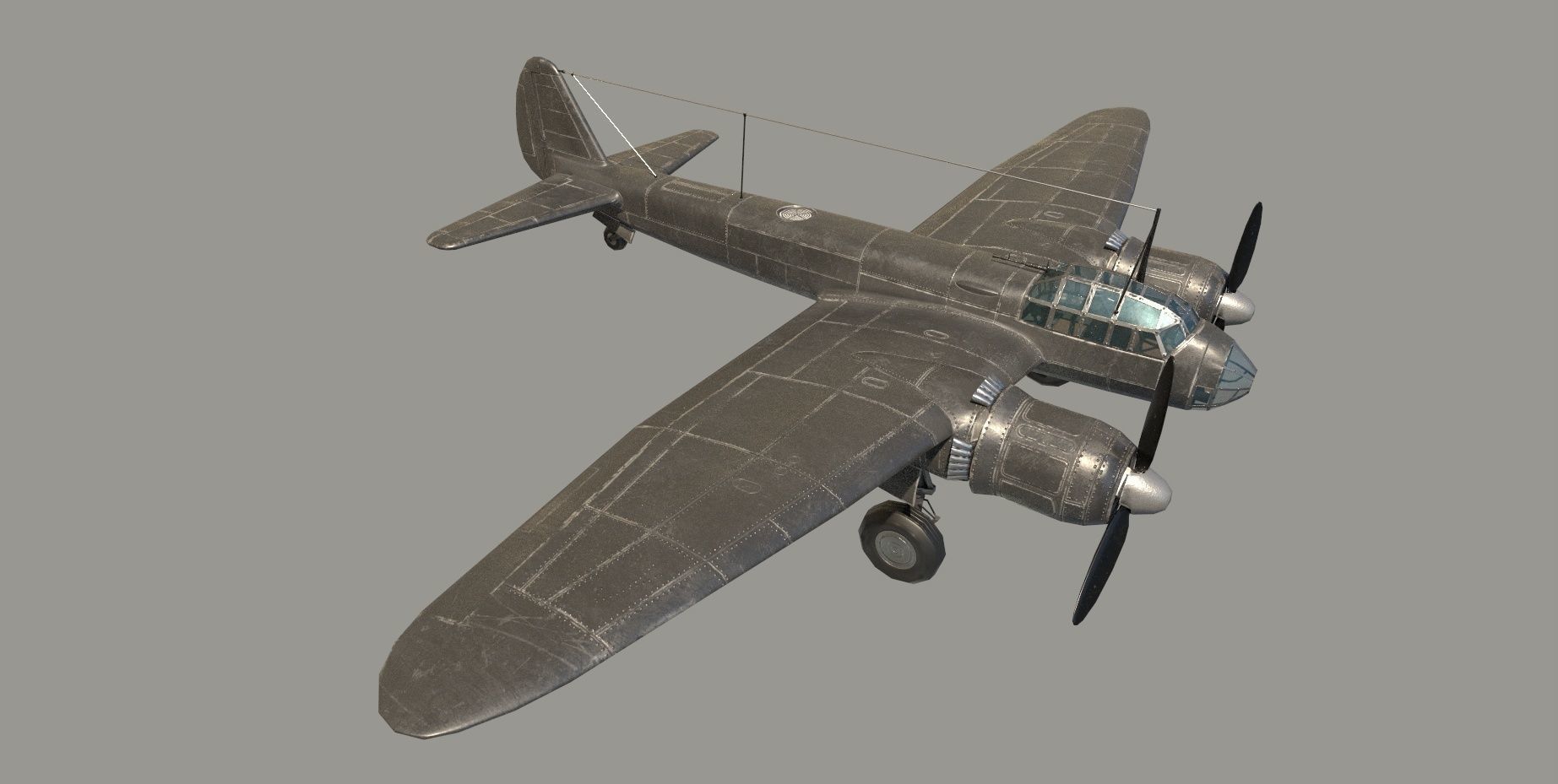 Ju 88 S PBR Low-poly 3D model_3