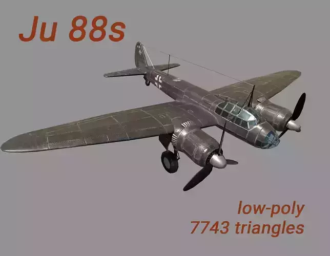 Ju 88 S  PBR Low-poly 3D model