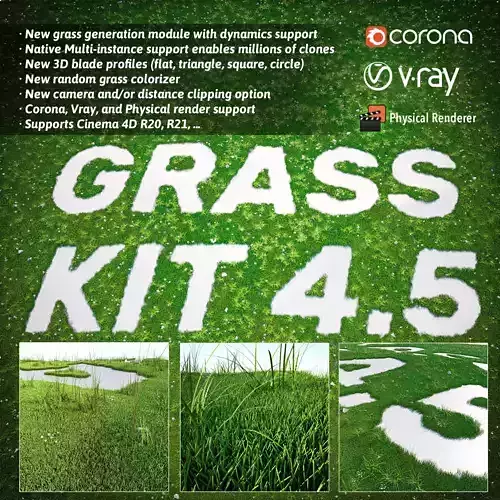 Grass Kit v 4-5 for Cinema 4D R20 R21
