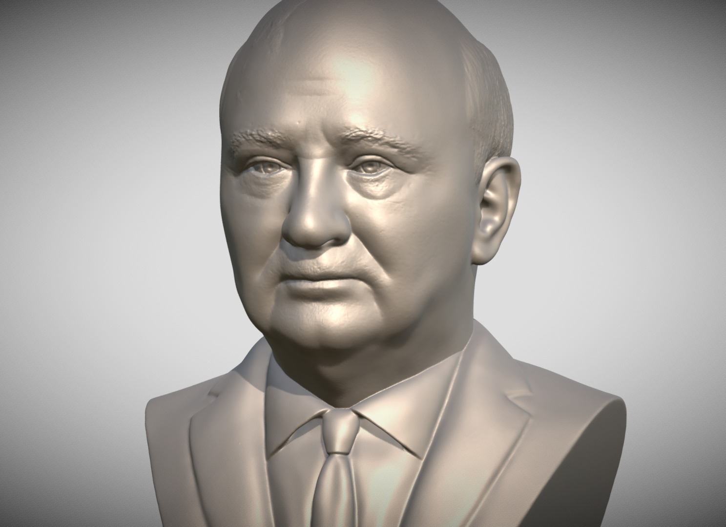 Mikhail Gorbachev bust 3D printing ready stl obj formats 3D print model_4