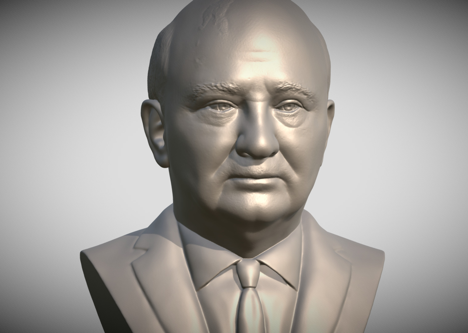 Mikhail Gorbachev bust 3D printing ready stl obj formats 3D print model_1