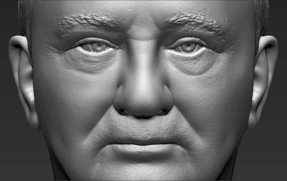 Mikhail Gorbachev bust 3D printing ready stl obj formats 3D print model_20